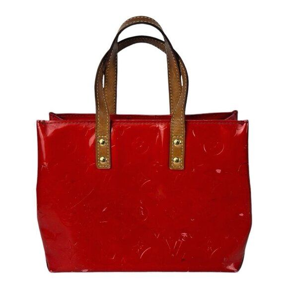 LOUIS VUITTON Reade PM Red Vernis Leather Tote Hand Bag Purse **READ** - Picture 5 of 16